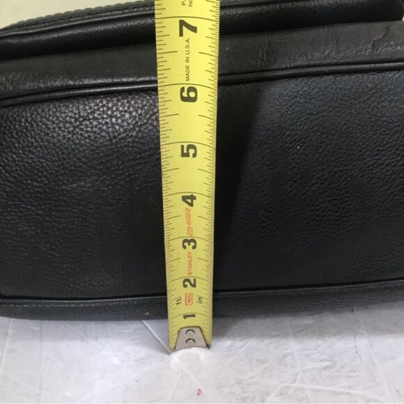 Michael Kors Leather Satchel Shoulder Bag Tote Pocket Logo Minimalist Black Grey - Picture 16 of 16